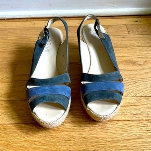 Spain sandals espadrilles blue suede